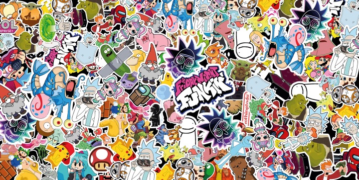 STICKERBOMB ZLACZONA 100X50CM PIÈCE TAPETA