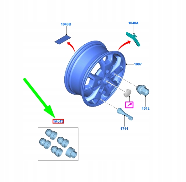 KIT NAKRETEK ZABEZPIECZAJACYCH ROUES FORD TRANSIT MK4 2221666