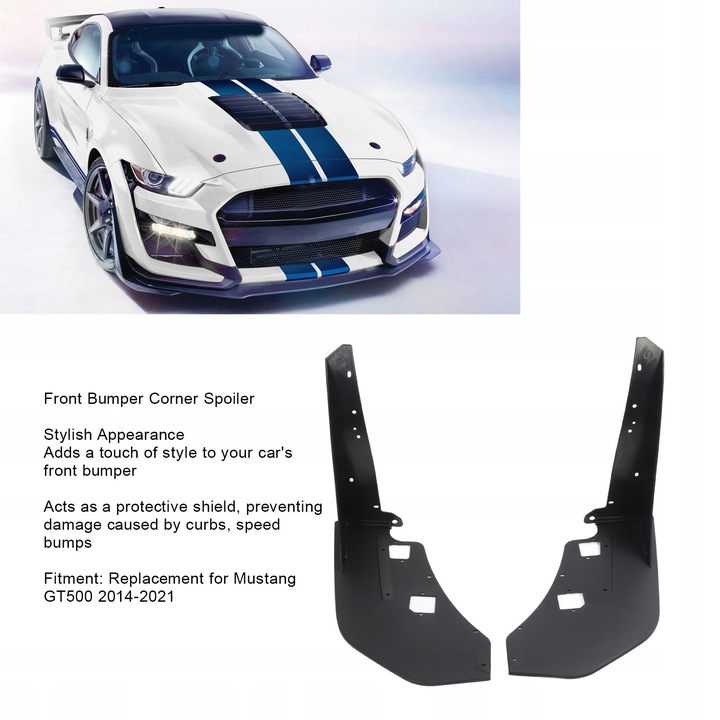 MUSTANGA GT500 2014 FOR 2021 SPOILER NAROZNYCH FRONT BUMPER SPOILER photo 4 - milautoparts-fr.ukrlive.com