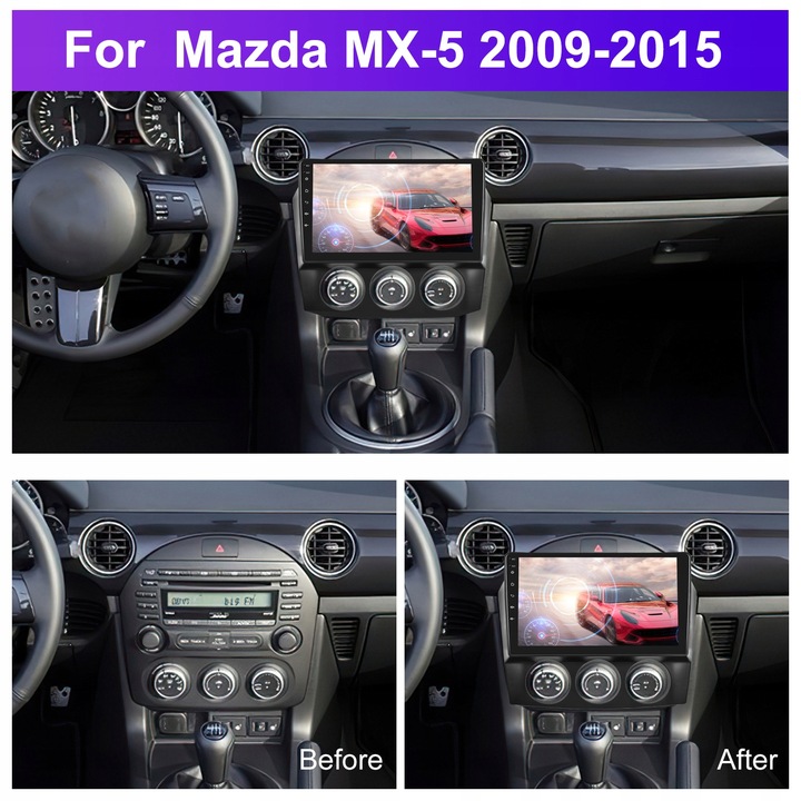 RADIO NAVEGACIÓN GPS MAZDA MX-5 2009-2014 2GB 64GB WIFI CARPLAY ANDROID 
