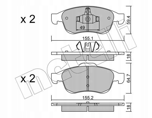 2318-0001 METELLI ZAPATAS FRENOS PARTE DELANTERA 