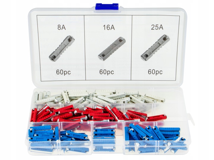 KIT FUSIBLES FUSIBLES CYLINDRIQUE TABLEAU DE BORD 8-25A 180 PIÈCES