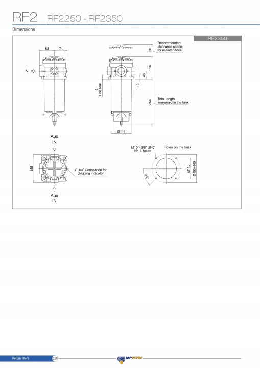 INSERT FILTRE CU250A10N MP FILTRI