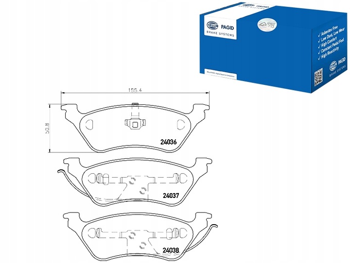 ZAPATAS DE FRENADO HELLA PAGID 05014036AA 5014036AA 