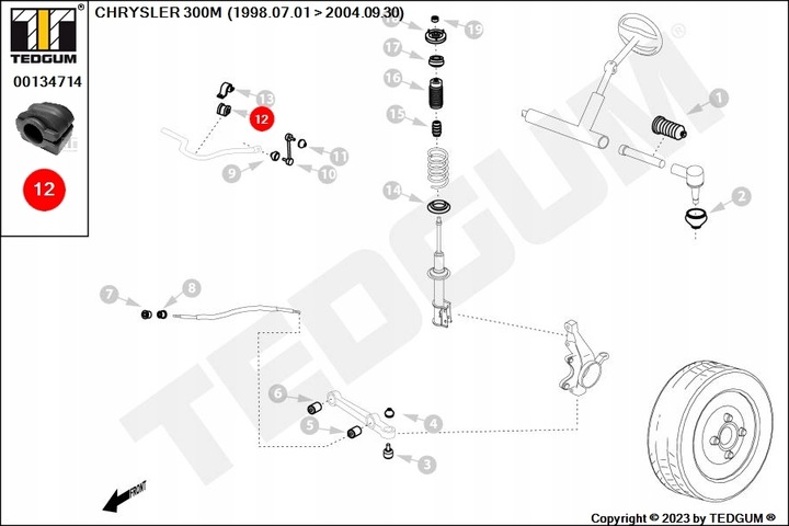 GOMA STAB. CHRYSLER P. 300M (WEW. ) 00134714 TED-GUM 