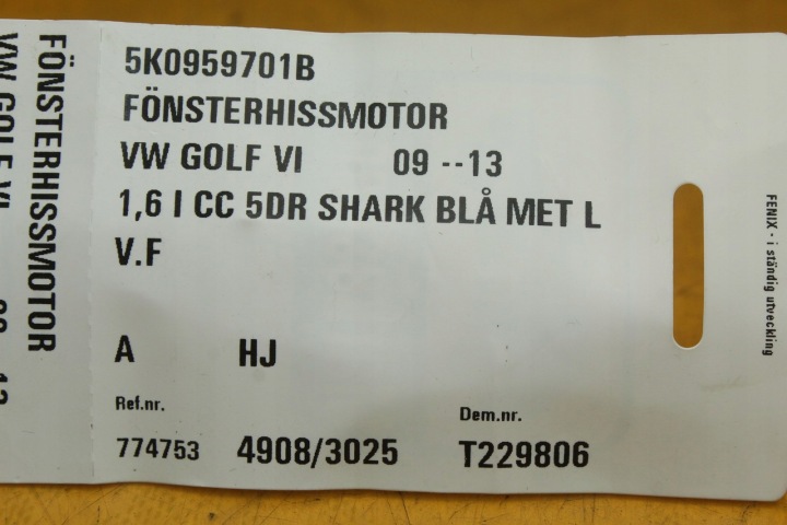 PETIT MOTEUR CONTRÔLEUR VITRES GAUCHE AVANT VW GOLF VI AUDI 5K0959701B 5K0959793