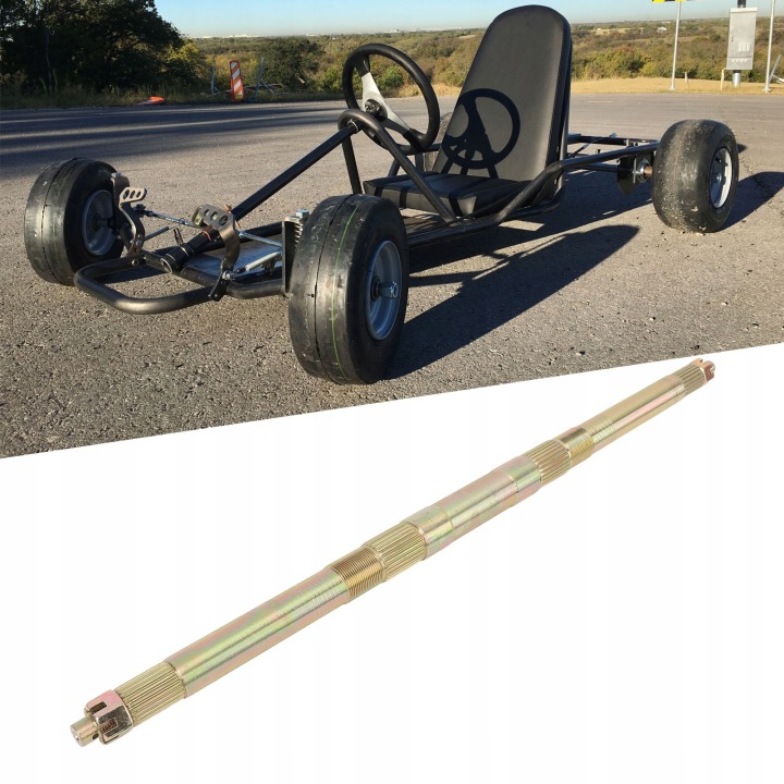 ARRIÈRE AXE GOKARTOWA 610 MM 24 CALES AXE ARRIÈRE AVEC PIED ACIER 23T 28T JT