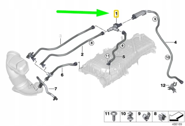 BMW 1 F20 SOUPAPE DE DÉGAZAGE RÉSERVOIR CARBURANTS 7643106 13907643106