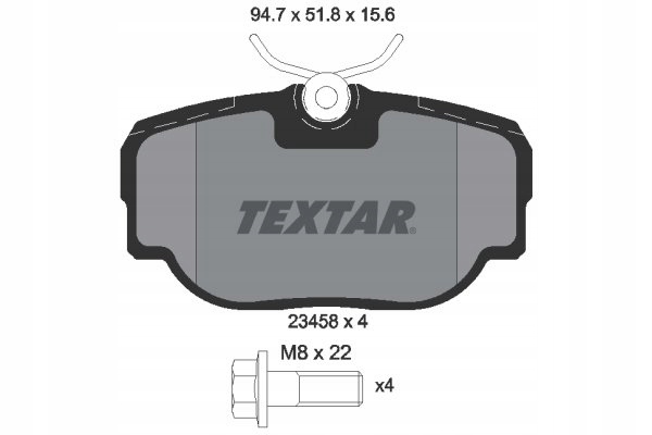 TEXTAR PLAQUETTES FREIN LAND ROVER DISCOVERY 15MM