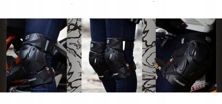 ÉQUIPEMENT MOTOCYCLETTE XXL PROTECTEURS ROTULE NOIR RÉFLÉCHISSANT K01-3
