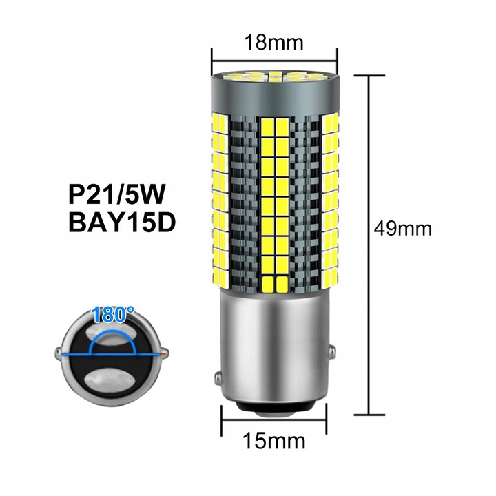 LUZ P21/5W DIODO LUMINOSO LED XSTORM DWUWLOKNOWA BAY15D CAN 