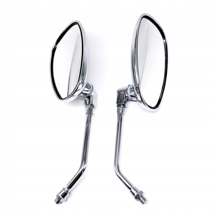 RÉTROVISEURS ARGENTÉ CHROME CHROMÉ MOTEUR QUAD CHOPPER BOBBER HARLEY M10