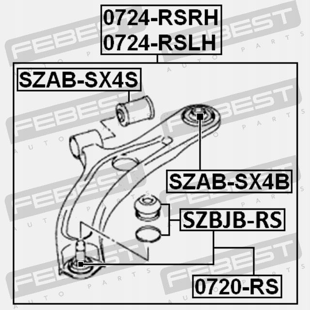SILENT BLOC ARRIÈRE POIGNÉE AVANT SUZUKI SX4 RW415/RW416/RW419/RW420 2006-