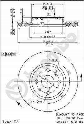 DISCO DE FRENADO FIAT STILO 01- 