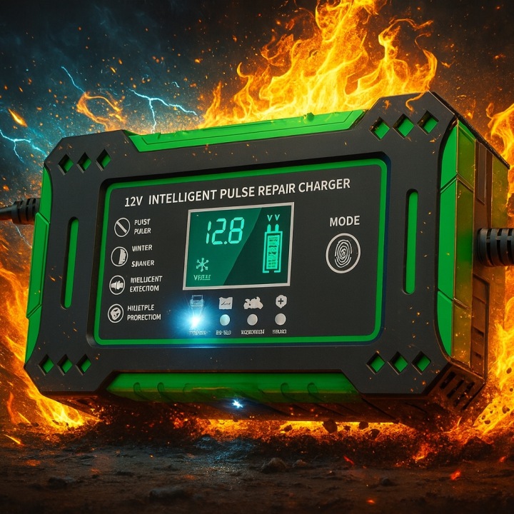 CHARGEUR AUTOMOBILE AUTOMATIQUE AVEC FONCTION RÉPARATION AKUMULATOROW 12V 24V