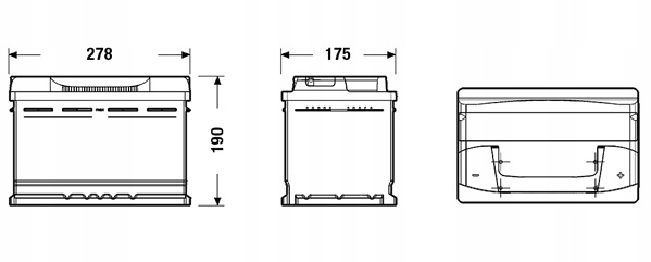 BATERÍA CENTRA PLUS 74AH 680A CB740 DERECHA PLUS 