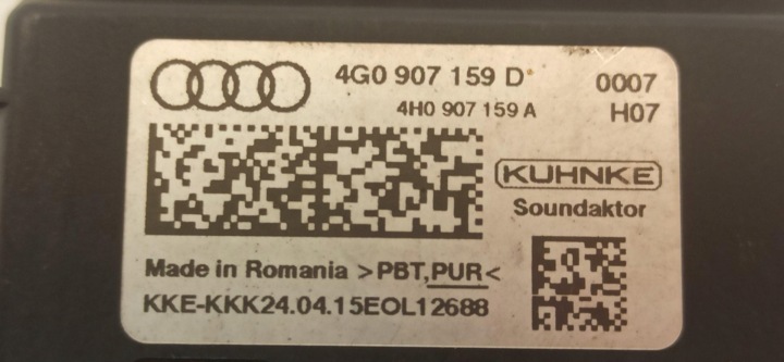 AUDI A7 4G MODULE DRZWIEKU MOTEUR 4G0907159D