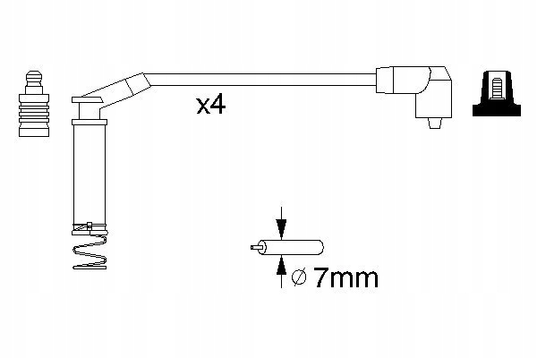 KIT FILS D'ALLUMAGE 0 986 357 124 BOSCH CONDUITES DE DÉRIVATION ALLUMAGE KIT
