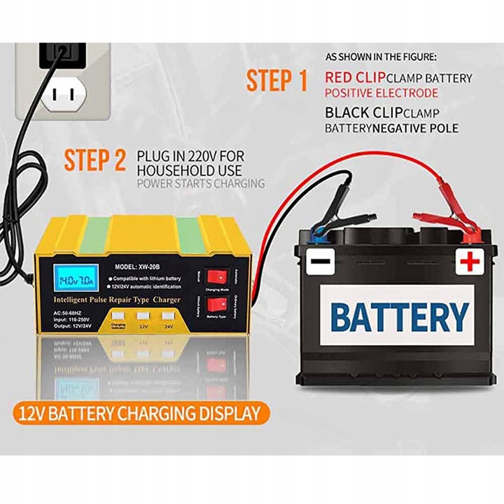 10A 12/24V SMART PULSE DISPOSITIVO DE CARGA DE AUTOMÓVIL 