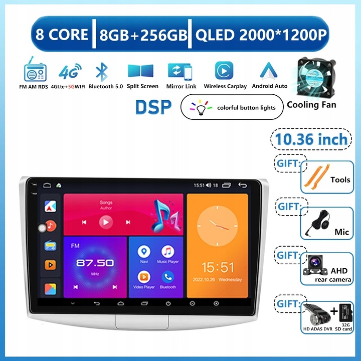 DE AUTOMÓVIL NAVEGACIÓN GPS PARA VW VOLKSWAGEN PASSAT B7 B6 CC 2010-2015 RADIO CARPLAY 