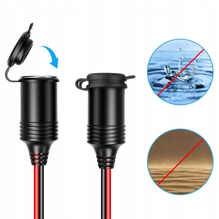 RALLONGE DOUILLES ALLUME-CIGARES 400 CM. PUISSANT 15A CONNECTEUR PRISE 16AWG