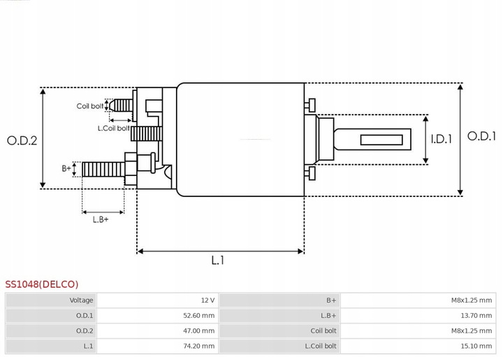 AS-PL SS1048(DELCO) SWITCH ELEKTROMAGNETYCZNY, STARTER photo 8 - milautoparts-fr.ukrlive.com