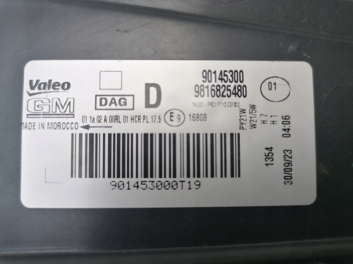 PROJECTEUR DROIT PHARE DROITE OPEL COMBO E 18- 9816825480 SLASK EUROPE