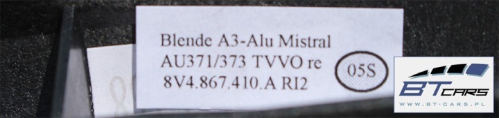 AUDI A3 SPOTBACK BAGUETTES DÉCORATIF ENSEMBLE MOULURES 8V1853191A 8V1853190A 8V1853