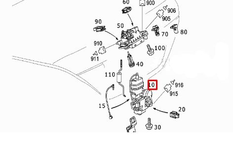 SERVOMOTEUR SERRURE COUVERCLES DE COFFRE MERCEDES ESSENCE SL R230 A2307500185