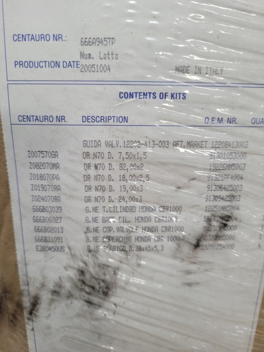 HONDA CBR 1000F 87-99 SC21 SC24 SC30 KIT JOINTS CENTAURO 666A945TP