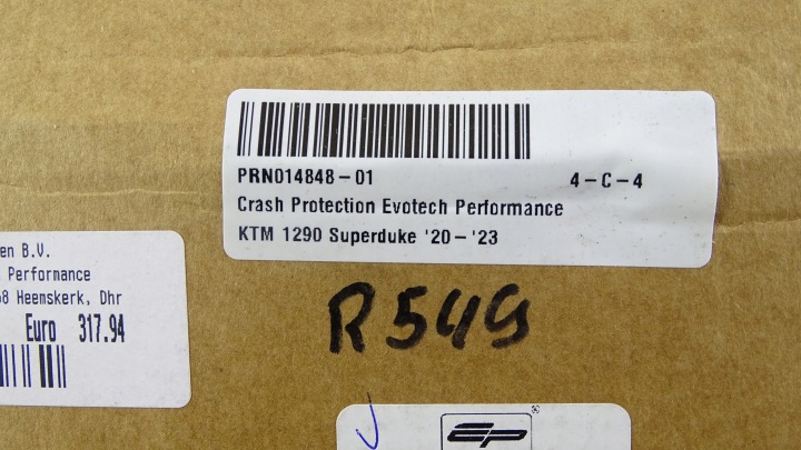 R549 KTM 1290 SUPER DUKE EVO 20-23 TABLEAU DE BORD TAMPONS DE PROTECTION ARCEAU PROTECTIONS EVOTECH