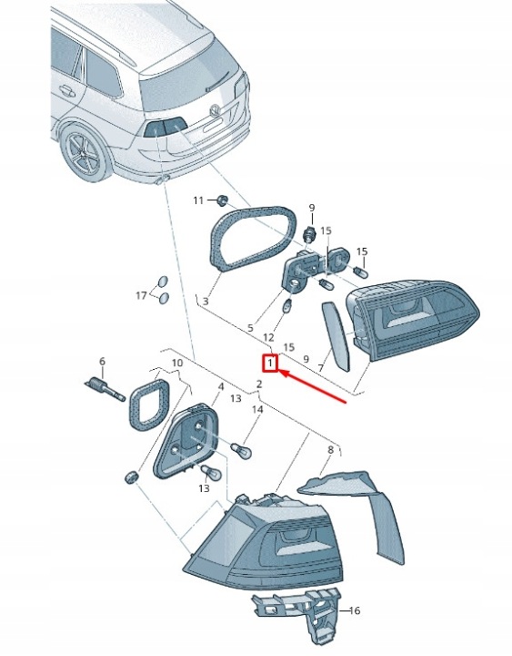NEU VW GOLF ALLTRACK BA HINTEN LINKS RÜCKLICHT 5G9945093F