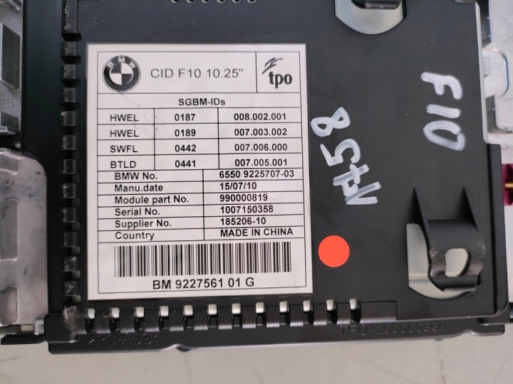 BMW F10 MONITEUR 9227561