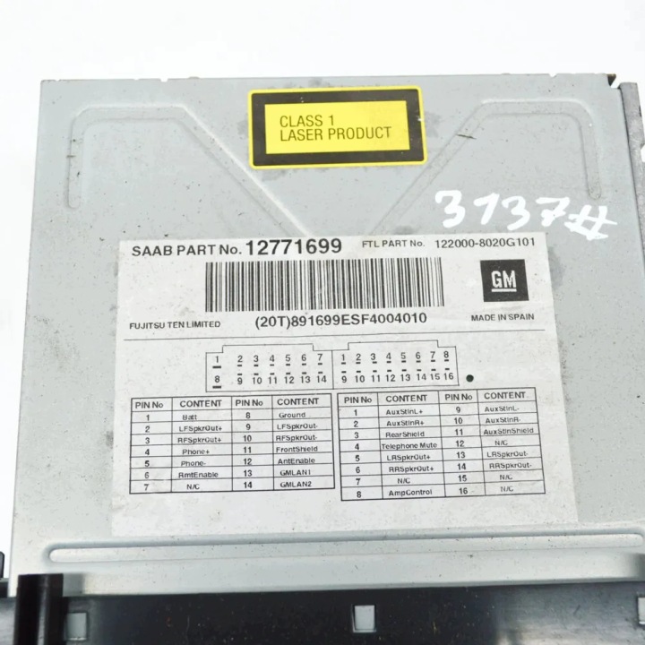 RADIO SANS NAVIGATION SAAB 9-5 ESTATE (YS3E) 1220008020G101 13494567 2.3L
