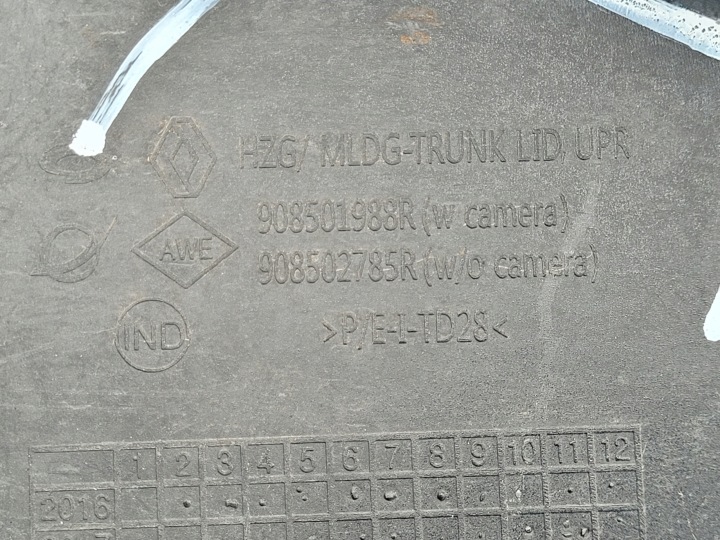RENAULT KOLEOS II 2 CACHE MOULURE COUVERCLES DE COFFRE COUVERCLES DE COFFRE ARRIÈRE CAMÉRA 908501988R