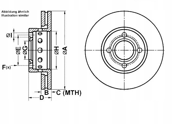 DISQUES FREIN 2PCS AUDI 80 2.8 (8C. B4)