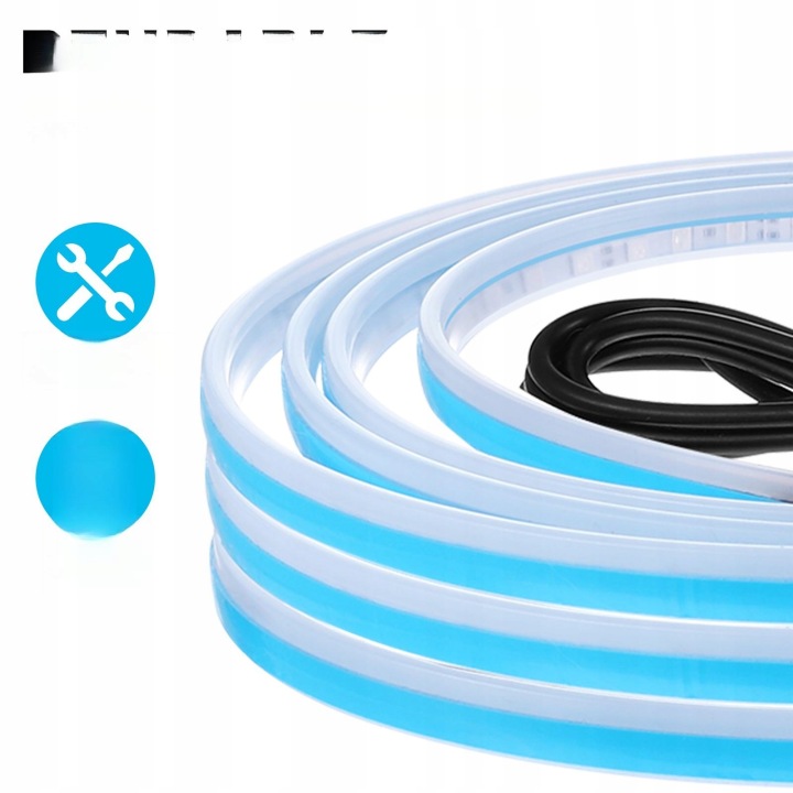 MOULURE LED VERS VOITURE 180CM BLANCHE SWIETLNA ÉLASTIQUE FJD FEUX QUOTIDIEN