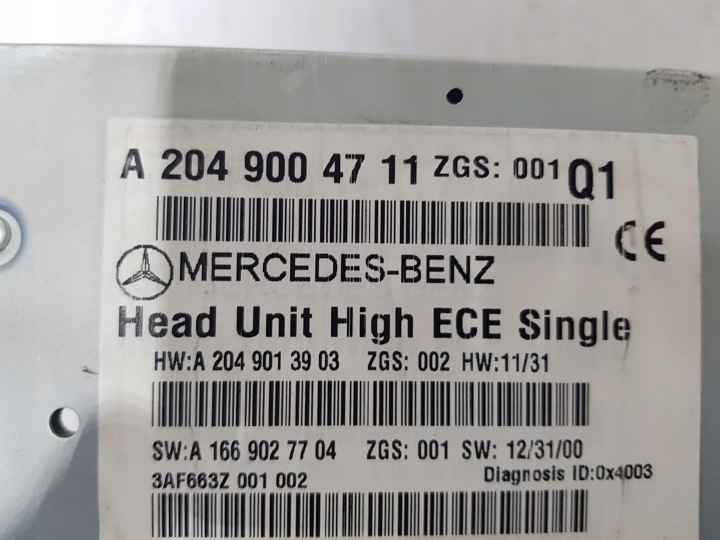 RADIO CD NAVI MERCEDES W204 LIFT 2049004711