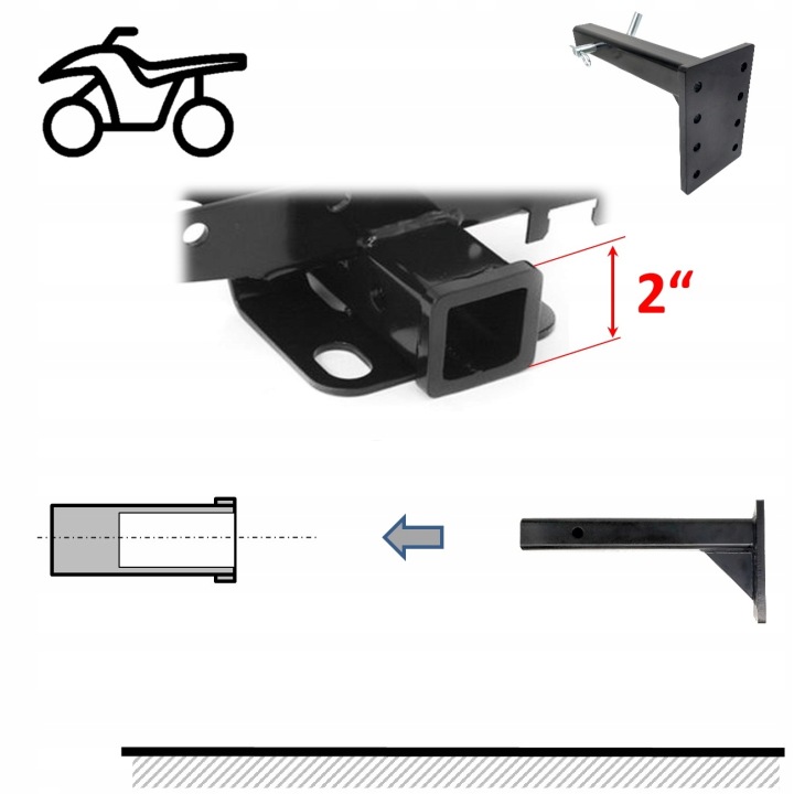ADAPTATEUR CROCHET D'ATTELAGE +15 MM VERS LINHAI M750L