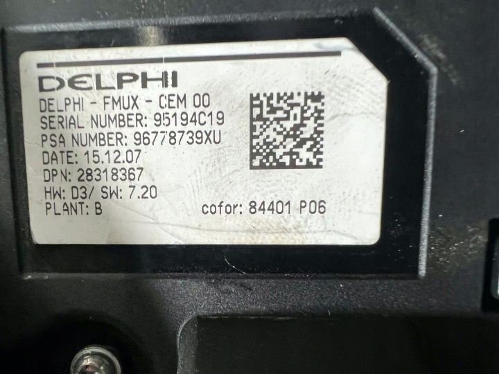 CITROEN C4 PICASSO II CHÂSSIS RADIO NAVIGATION EUROPE 98011194XU