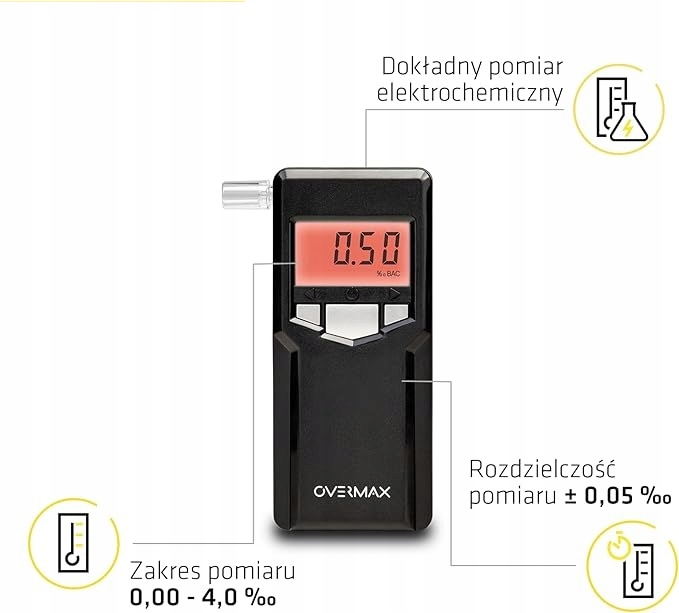 ALCOHOLÍMETRO PROFESIONAL ELECTROQUÍMICO POLICYJNY DOKLADNOSC PARA 0,05 