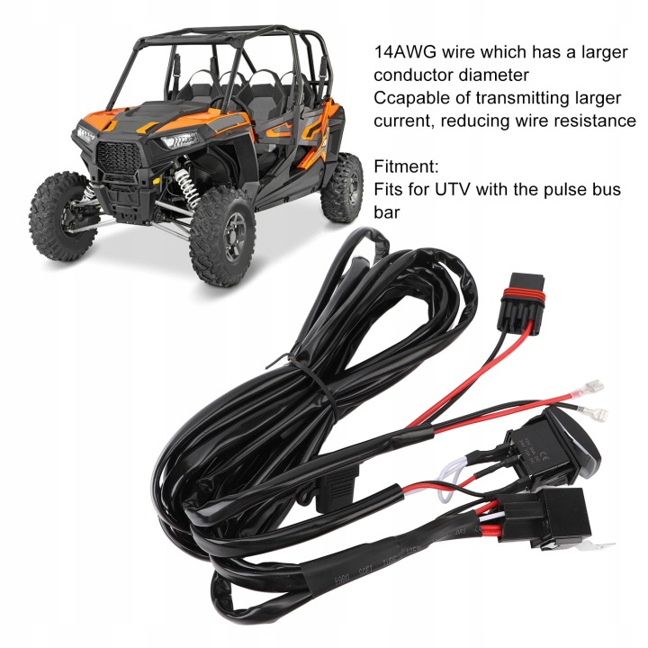 DC12V UTV MOULURE SWIETLNA LED FAISCEAU DE CÂBLES FILS 300W 14AWG