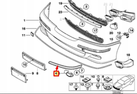 BMW 5 E39 M AVANT PARE-CHOCS LEFT SIDE RUB MOULDING STRIP 51117894139