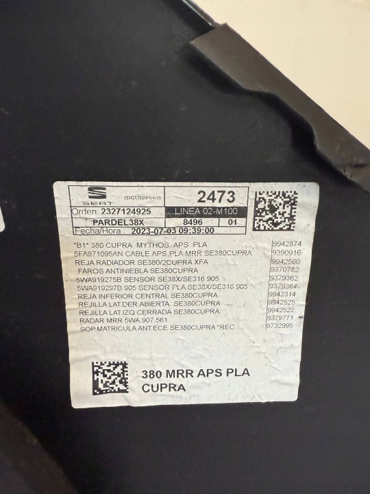 SEAT LEON IV 2021 PARE-CHOCS AVANT
