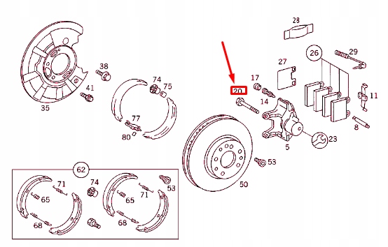 VIS ÉTRIER FREINS DISQUE MERCEDES-BENZ S-CLASS W140 A1234210271