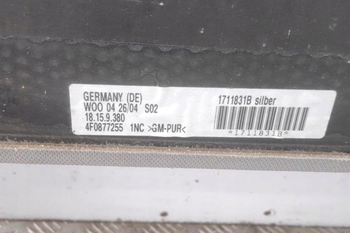 TOIT OUVRANT AUDI A6 (4F2, C6) 4F5877041B 3.0L GASOLINE 160KW 2006