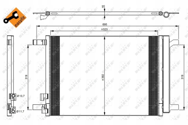 NRF CONDENSADOR DE ACONDICIONADOR VW GOLF VII 2012-/AUDI A3/SEAT LEON 