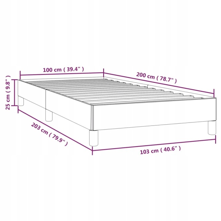 CHÂSSIS ROULEMENTS SANS MATERACA, CIEMNOBRAZOWA, 100X200 CM, TISSU