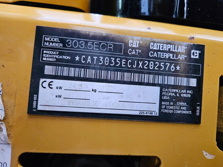 MINI-PELLE CAT CATERPILLAR 303.5E CR 303.5 303 304 2019R. CLIMATISATION ROTOTILT