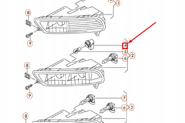 VW PASSAT B7 POIGNÉE AMPOULES VERS AVANT FEUX DIURNES NEUF ORIGINAL